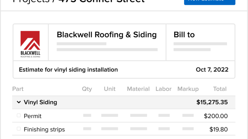 Siding estimate template printable cost doc